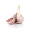 Single garlic on white