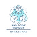 Single gene disorders blue concept icon