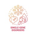 Single gene disorders red gradient concept icon