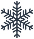 Single geometric Snowflake, winter season symbol, flat icon with white background Royalty Free Stock Photo