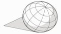 Single geometric sphere with grid and shadow, representing global concepts and data, vector design Generative AI Royalty Free Stock Photo