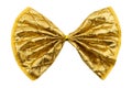 single gift bow, golden with one ribbon