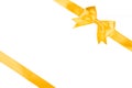 Single gift bow, golden satin, with cross ribbons
