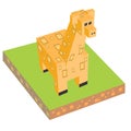 Isometric Giraffe Animal Collection