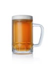 Single glass mug of cold light beer with foam Royalty Free Stock Photo