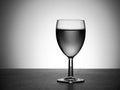 Single glass of wine black and white image Royalty Free Stock Photo