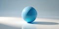 A single, glossy light blue egg-shaped object rests on a white surface, illuminated by a soft light source. Generative AI Royalty Free Stock Photo