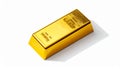 Single Gold Bar with Engraved Text on a White Background bullion ingot Royalty Free Stock Photo