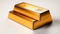 A single Gold bar on white background