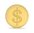 Gold Money Coin Upright Royalty Free Stock Photo