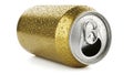 A single gold colored beverage can with condensation Royalty Free Stock Photo