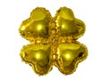 Single gold foil Four-leaf clover balloon object for birthday party