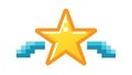 Single Gold Star Achievement Icon with Progress Bars, vector design Generative AI Royalty Free Stock Photo