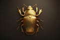 A single golden beetle sitting on a black background Royalty Free Stock Photo