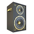 Single golden black speaker 3D Royalty Free Stock Photo