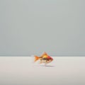 Contemplative Minimalist Photography: A Goldfish In Tranquil Abstraction