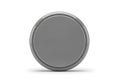 A single gray button battery isolated on a clean white background Royalty Free Stock Photo