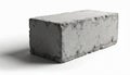 Single gray concrete block rests on clean white background. This solid object has rough texture and irregular edges. Ideal for Royalty Free Stock Photo
