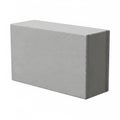 Single Gray Concrete Building Block Isolated on White Background construction material Royalty Free Stock Photo