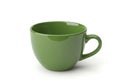A single green ceramic coffee mug with a handle isolated on white background Royalty Free Stock Photo