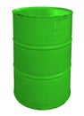 Single green metallic barrel