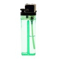 A single green plastic lighter Royalty Free Stock Photo