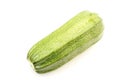 Single green zucchini isolated on white Royalty Free Stock Photo