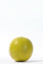 Single Grenadilla passion fruit isolated with clipping path. Yellow passion fruit on white background. Exotic fruit on