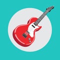 Single guitar flat design vector Royalty Free Stock Photo