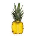 Single half pineapple isolated on white background Royalty Free Stock Photo