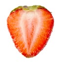 Single half of strawberry isolated