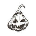 Single halloween pumpkin head hand engraving