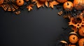 Single Halloween Pumpkin Laying on Minimalist Web