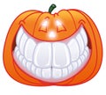 Single halloween pumpkin smiling
