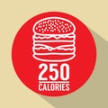 Single Hamburger 250 Calories Symbol