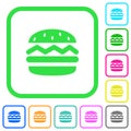 Single hamburger vivid colored flat icons