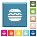 Single hamburger white icons on edged square buttons