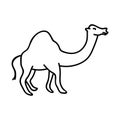 Single hand drawn camel. Vector illustration in doodle style Royalty Free Stock Photo