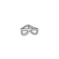 Single hand drawn glasses. Vector illustration in doodle style. Isolated on a white background Royalty Free Stock Photo