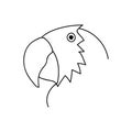 Single hand drawn parrot head. Vector illustration in doodle style Royalty Free Stock Photo