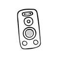 Single hand-drawn Studio Speaker icon. Musical symbol. Vector