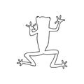 Single hand drawn toad. Funny frog. Vector illustration in doodle style. Isolate on a white background