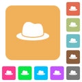 Single Hat rounded square flat icons Royalty Free Stock Photo