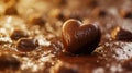 Single Heart Chocolate on Gooey Background