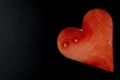 A Single Heart made of Watermelon. Food art creative concepts