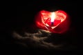 A single heart shaped candle Royalty Free Stock Photo
