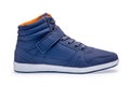 Single of high top fashion blue sneakers Royalty Free Stock Photo