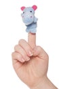 Single hippo finger puppet