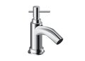 Single hole bathroom faucet chrome. Single handle controls.