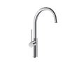 Single hole bathroom faucet chrome. Single handle controls.